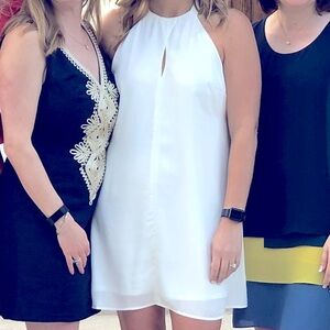 HYFVE  White Mini Dress- High neck and T Back